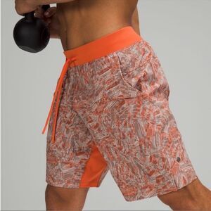 Lululemon T.H.E. Short 7” Linerless Parallel Divide Warm Coral Multi Size XL
